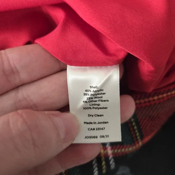NWT (damaged) Talbots Red Tartan Plaid A-line Skirt Size 22W - Picture 5 of 5